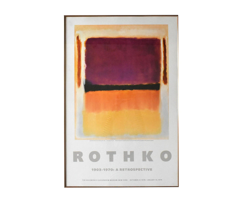 Vintage 1978 Rothko Retrospective Lithograph Poster Print "Violet, Black, Orange, Yellow on White and Red" 1949