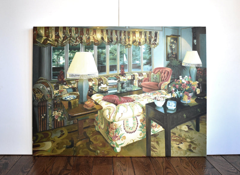Contemporary Large Realist Interior Decor Oil Painting