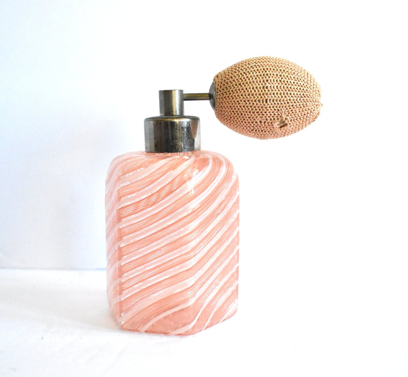 Vintage Murano Art Glass Perfume Bottle With Working Atomizer