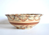 Antique 19th-Century Brown & Blue Spongeware Bowl
