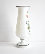 Antique Hand-Painted White Glass Vase