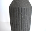 Mid-Century Modern Black Textured Geometric Vase
