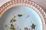 Antique Blue Botanical Hand-Painted Porcelain Plates - Set of 10