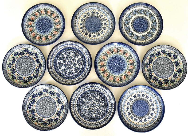 Collection of Polish Boleslawiec Pottery Plates, Bowls, Etc. - Set of 57