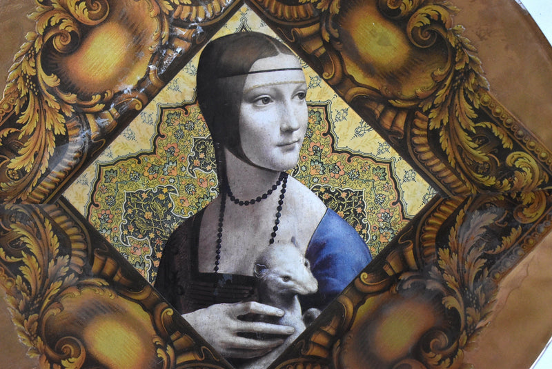 Leonardo Da Vinci "Lady With an Ermine" Decoupage Plate