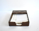 Vintage Italian Faux Leather Scrap Paper Holder / Foolscap Box