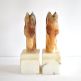 Pair of Antique Marble Ibex Bookends