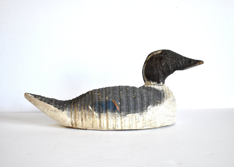 Antique Early 20th-Century Hand-Carved Pintail Duck Decoy
