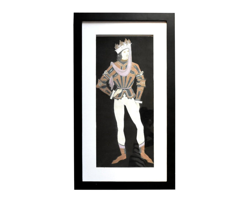 1920s Lev Bruni Pastel Medieval Prince Theatrical Costume Illustration