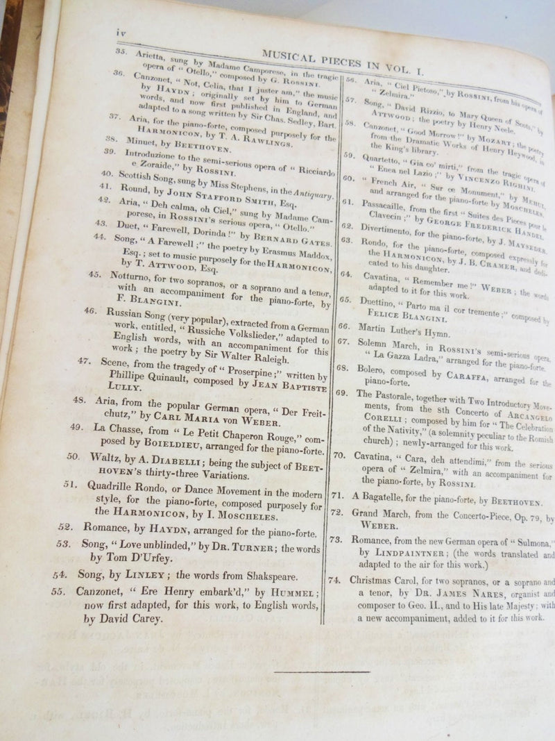 Rare 1823 Harmonicon Music Book