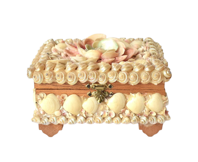 Vintage Sailor's Valentine Shell Box